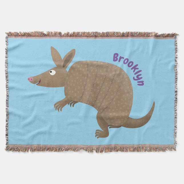 Funny armadillo Happy Cartoon Illustration Decke (Vorderseite)