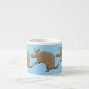 Funny armadillo Happy Cartoon Illustration Espressotasse