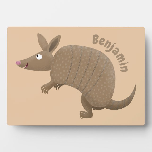 Funny armadillo Happy Cartoon Illustration Fotoplatte (Vorderseite)
