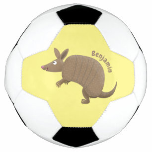 Funny armadillo Happy Cartoon Illustration Fußball