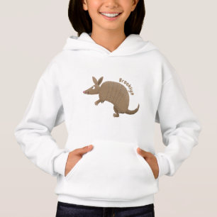 Funny armadillo Happy Cartoon Illustration Hoodie