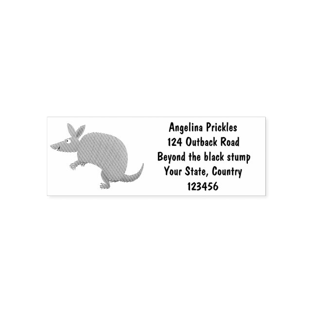 Funny armadillo Happy Cartoon Illustration Permastempel (Design)