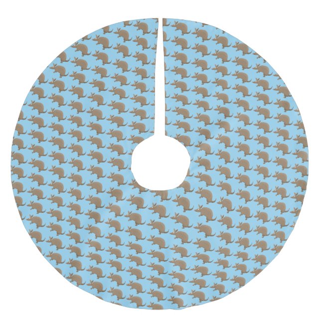 Funny armadillo Happy Cartoon Illustration Polyester Weihnachtsbaumdecke (Vorderseite)