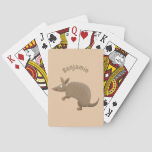 Funny armadillo Happy Cartoon Illustration Spielkarten