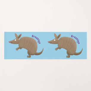 Funny armadillo Happy Cartoon Illustration Yogamatte