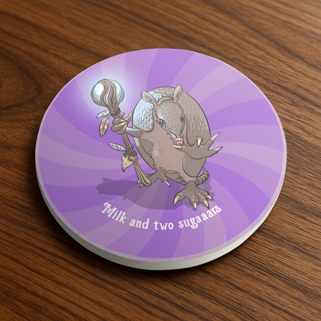 Funny Armadillo Milk & Two Sugar Hypnotic Cartoon Getränkeuntersetzer (Von Creator hochgeladen)
