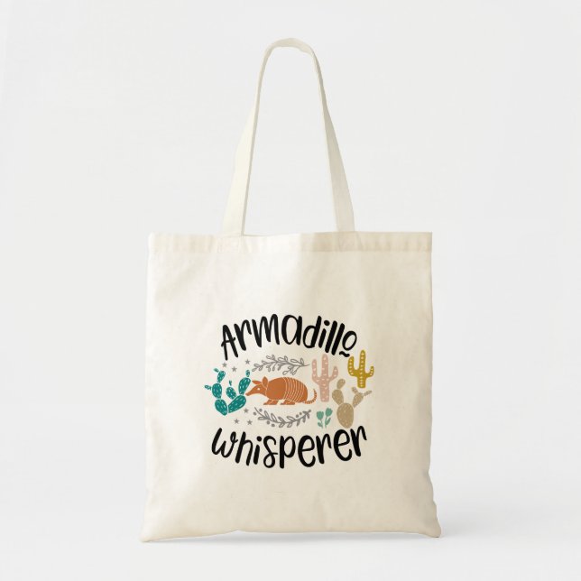 Funny Armadillo Slogan Tote Bag Tragetasche (Vorne)