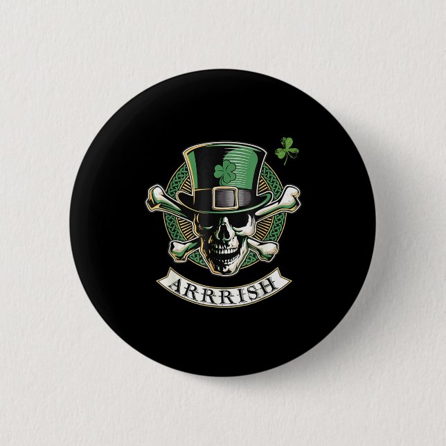 Funny Arrish Irish Rate St Patricks Day Rate Men G Button (Vorderseite)