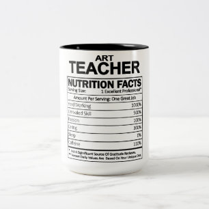 Funny Art Teacher Nutrition Fakten Zweifarbige Tasse