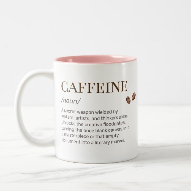 Funny Artist Creative Writer Humour Witty Coffee Zweifarbige Tasse (Links)