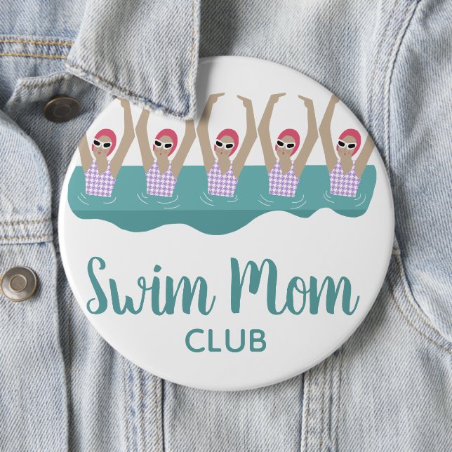 Funny Artistic Synchro Schwimmer Mama schwimmen Button (Beispiel)