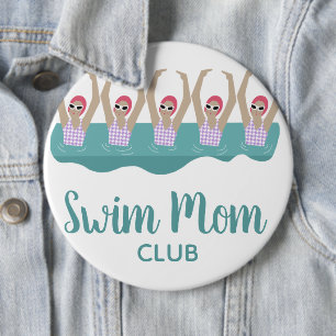 Funny Artistic Synchro Schwimmer Mama schwimmen Button