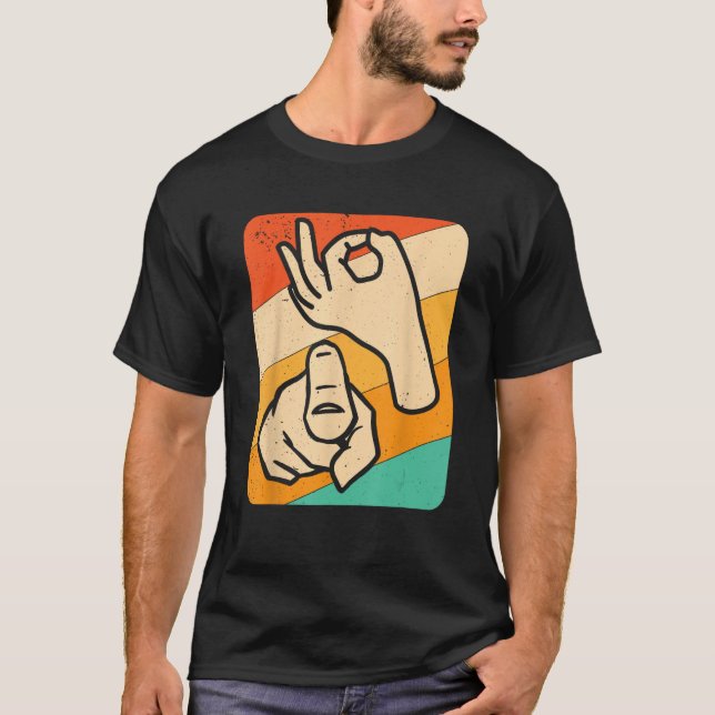 Funny ASL American Sign Language, (explizit) Novel T-Shirt (Vorderseite)