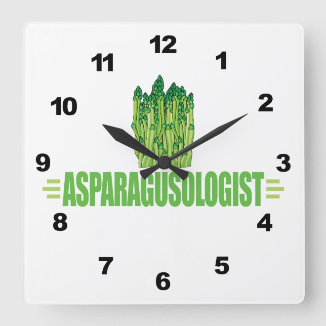 Funny Asparagus Quadratische Wanduhr (Vorderseite)