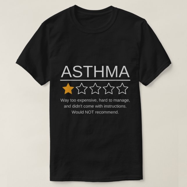 Funny Asthma Awareness One Star Rating Inhaler Wi T-Shirt (Design vorne)