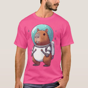 Funny Astronaut Capybara Graphic Astronomic Space  T-Shirt