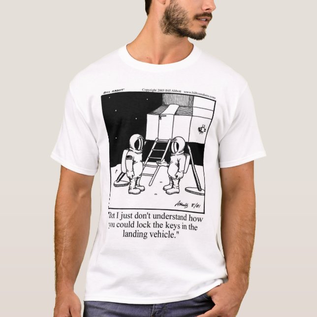 Funny Astronaut Cartoon T-Shirt (Vorderseite)