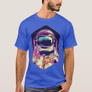 Funny Astronaut hält Pizza und Donut Funny Pizz T-Shirt