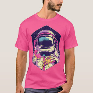 Funny Astronaut hält Pizza und Donut Funny Pizz T-Shirt