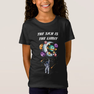 Funny Astronaut Holding a Balloon Planets T-Shirt