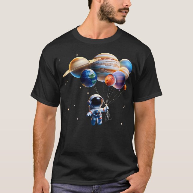 Funny Astronaut Planets Geschenk Männer Frauen Kin T-Shirt (Vorderseite)