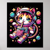 Funny Astronaut Space Kawaii Boba Tea Kata