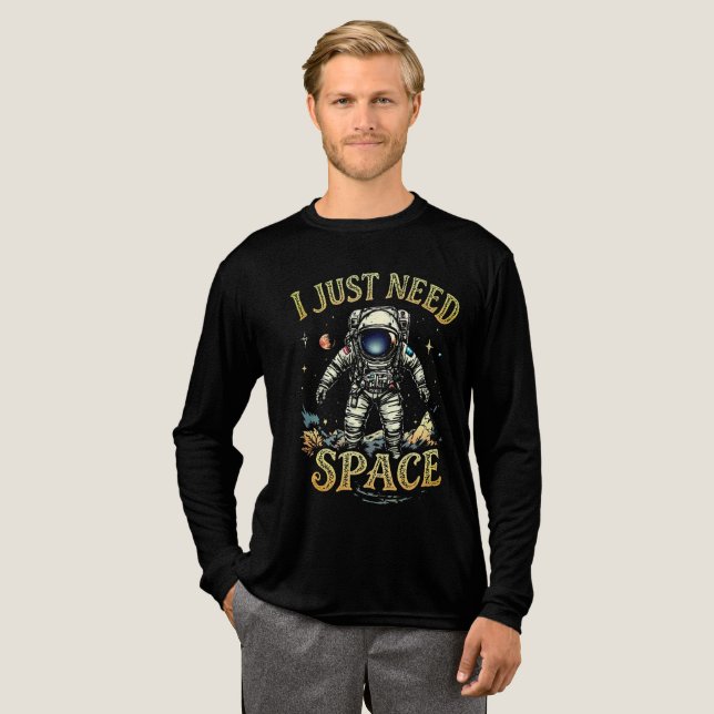 Funny Astronaut Tri-Blend Shirt (Volle Vorderseite)