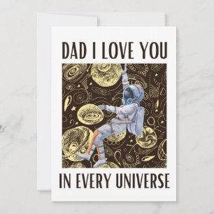 Funny Astronaut Vater I Liebe Sie in jedem Univers Einladung