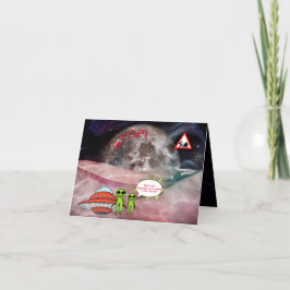 Funny Astronomie Außerirdischen Cartoon Weihnachte Feiertagskarte