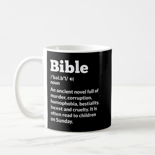 Funny Atheist Anti-Religion Atheismus Bibel Kaffeetasse (Links)