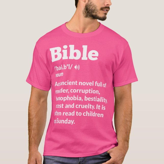 Funny Atheist Anti-Religion Atheismus Bibel T-Shirt (Vorderseite)