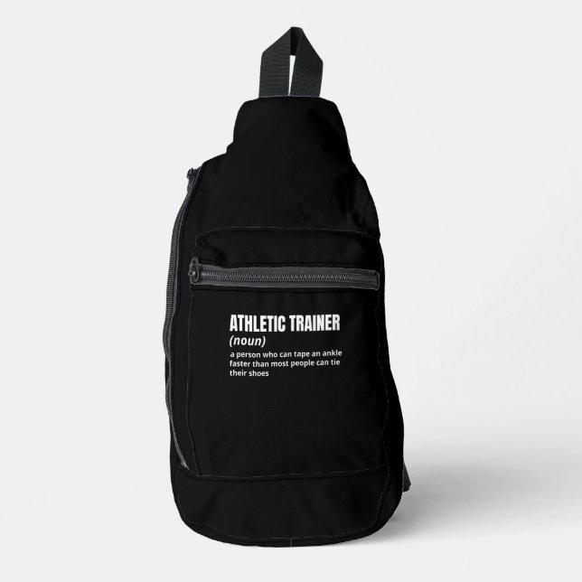 Funny Athletic Trainer Definition Crossbody Bag (Vorderseite)