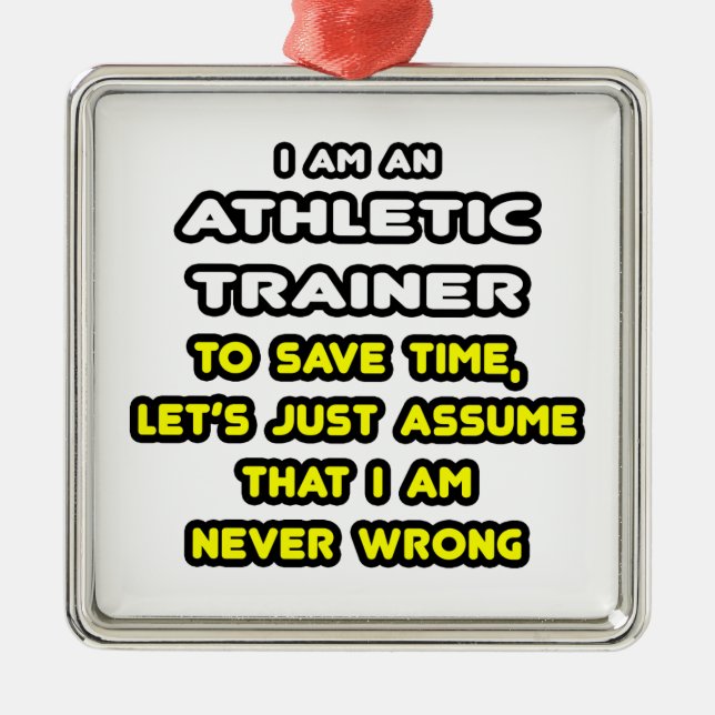 Funny Athletic Trainer T - Shirt Ornament Aus Metall (Vorne)