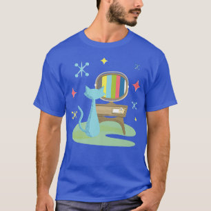 Funny Atomcat Watching Retro Fernsehen mit Vi T-Shirt