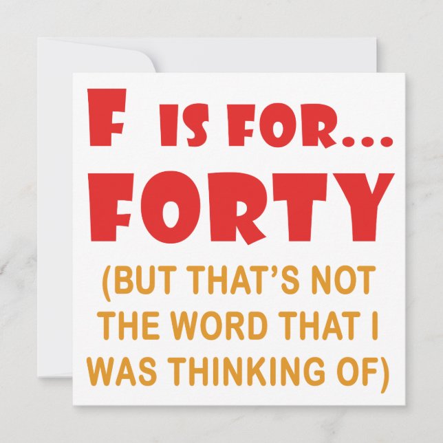 Funny Attitude 40. Geburtstag Gag Geschenke Karte (Vorderseite)