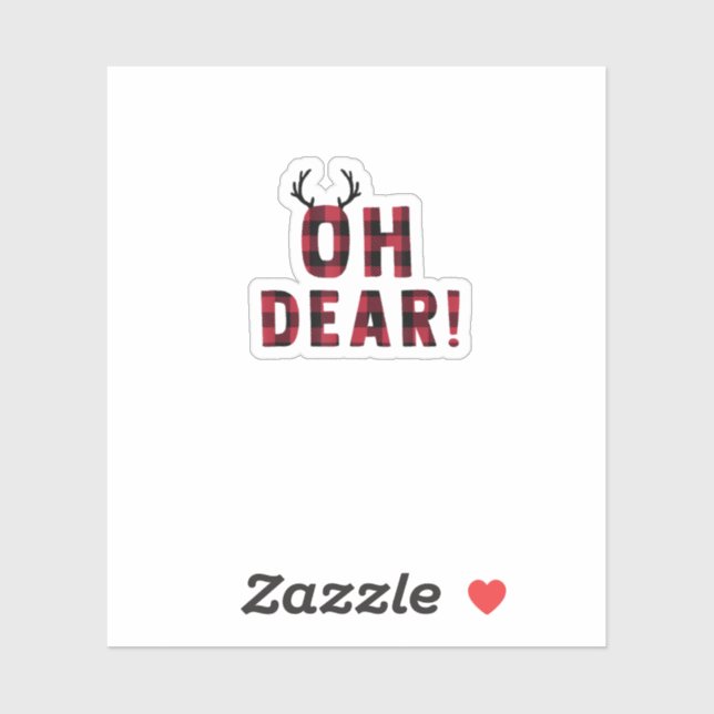 Funny Attitude Oh Dear Plaid Deer Creative Design  Aufkleber (Blatt)