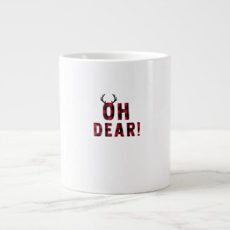 Funny Attitude Oh Dear Plaid Deer Creative Design  Jumbo-Tasse