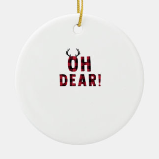 Funny Attitude Oh Dear Plaid Deer Creative Design Keramik Ornament