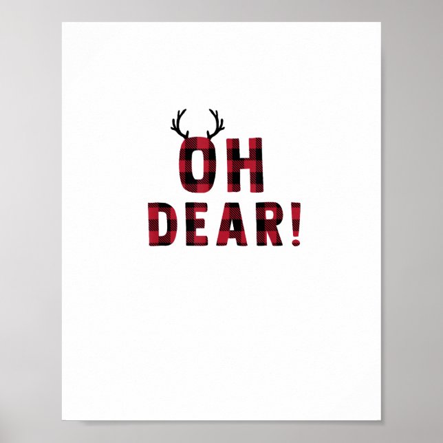 Funny Attitude Oh Dear Plaid Deer Creative Design Poster (Vorne)