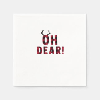 Funny Attitude Oh Dear Plaid Deer Creative Design  Serviette