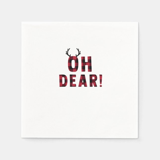 Funny Attitude Oh Dear Plaid Deer Creative Design  Serviette (Vorderseite)
