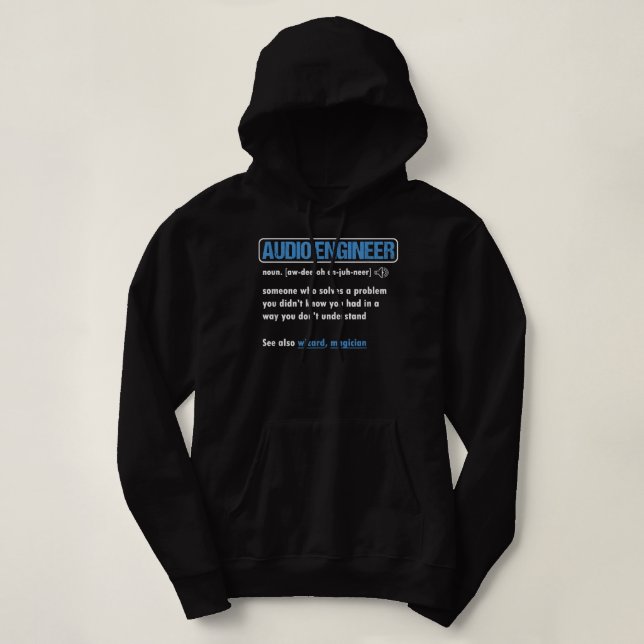 Funny Audio Engineer Definition Sound Techniker E Hoodie (Design vorne)