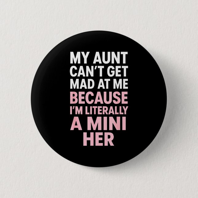 Funny Aunt Niece Mini Her Matching Family Quote  Button (Vorderseite)