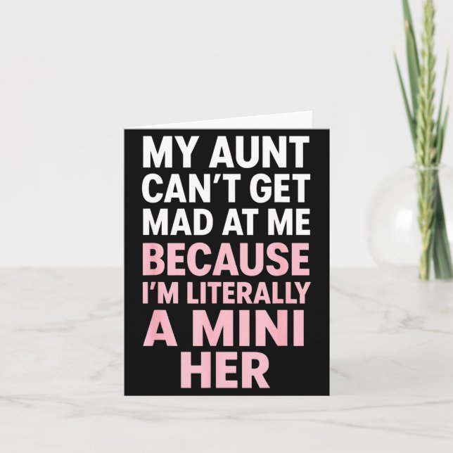 Funny Aunt Niece Mini Her Matching Family Quote  Karte (Vorderseite)
