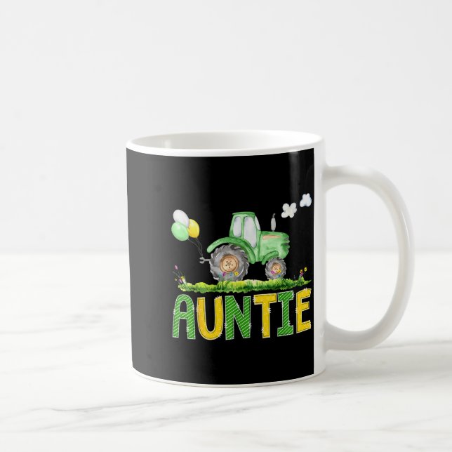 Funny Auntie Birthday Boy Tractor Farm Truck Match Kaffeetasse (Rechts)