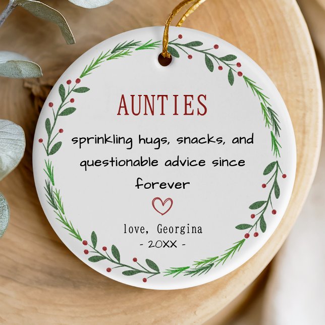 Funny auntie quote personalized keepsake  keramik ornament (Von Creator hochgeladen)