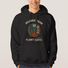 Funny Außerirdischen und Astronaut im Weltraum Hoodie