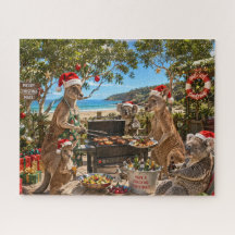 Funny Aussie Christmas Kangaroos BBQ 520 Piece