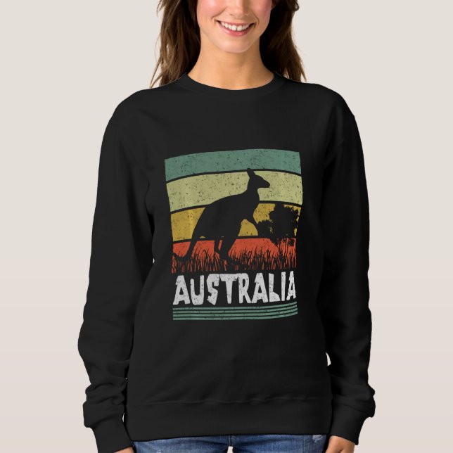 Funny Australia Day Funny Australian Kangaroo Vint Sweatshirt (Vorderseite)