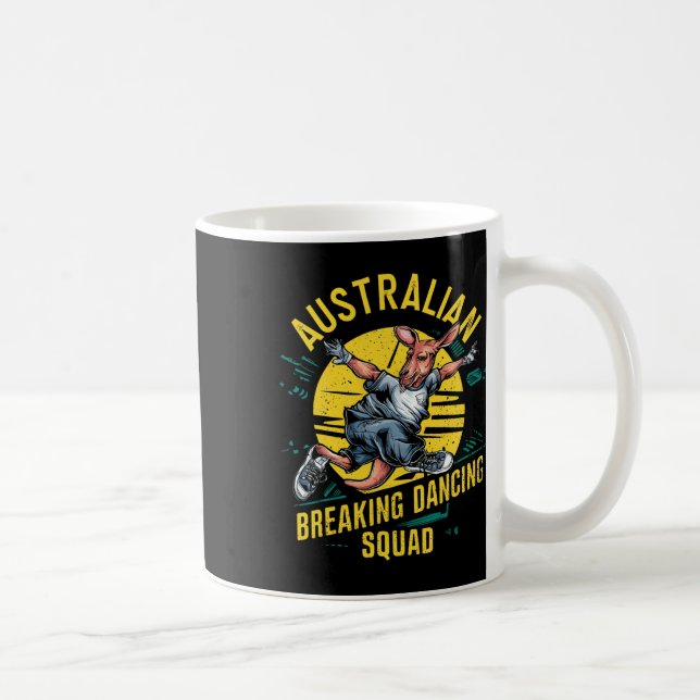 Funny Australian Break Dancing Squad Kangaroo Kaffeetasse (Rechts)